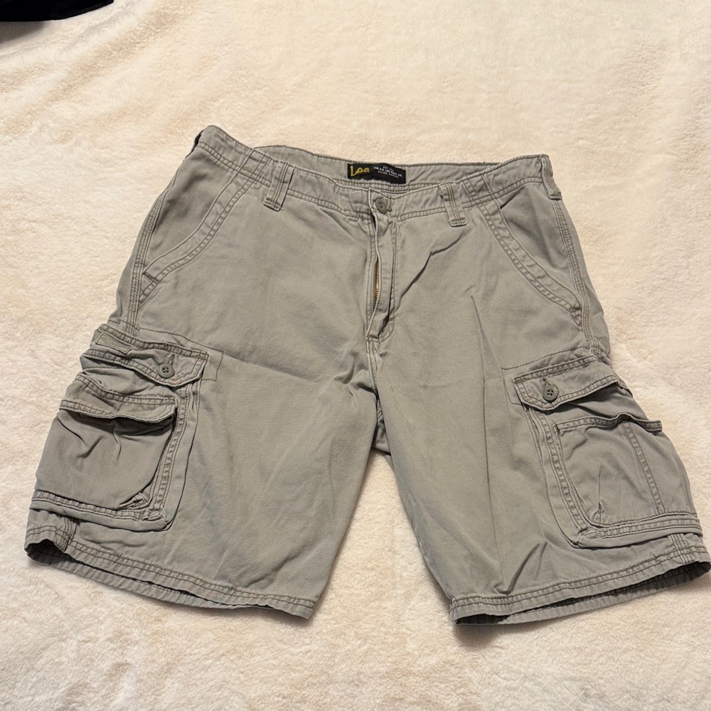 3 for $10 Lee Men's Cargo Shorts in Light Gray